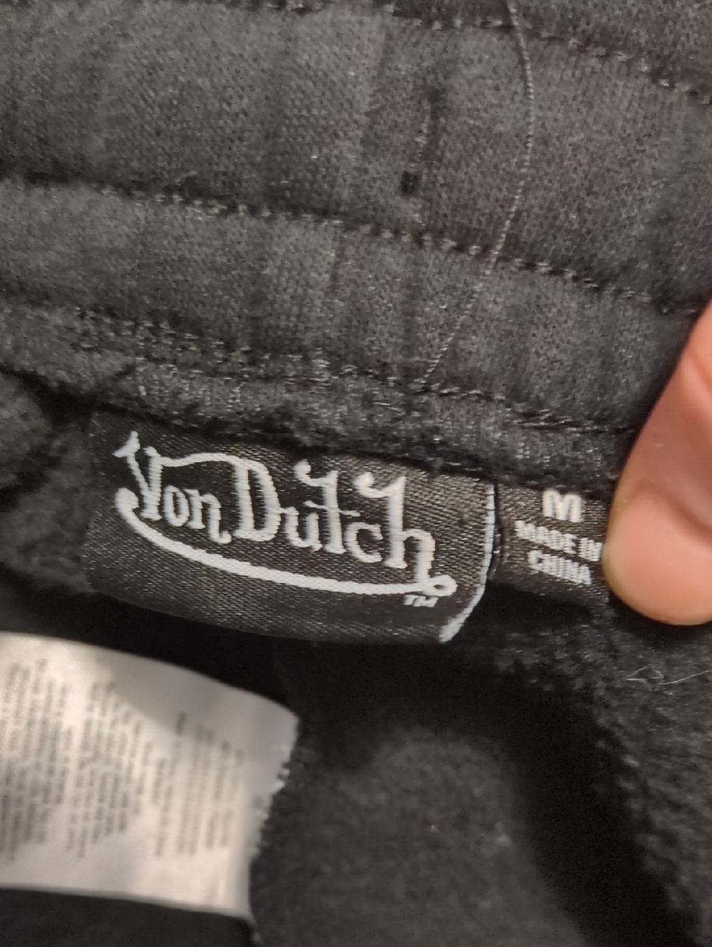 Von Dutch Black Rhinestone Jogger Sweatpants Size Medium - Picture 4 of 7